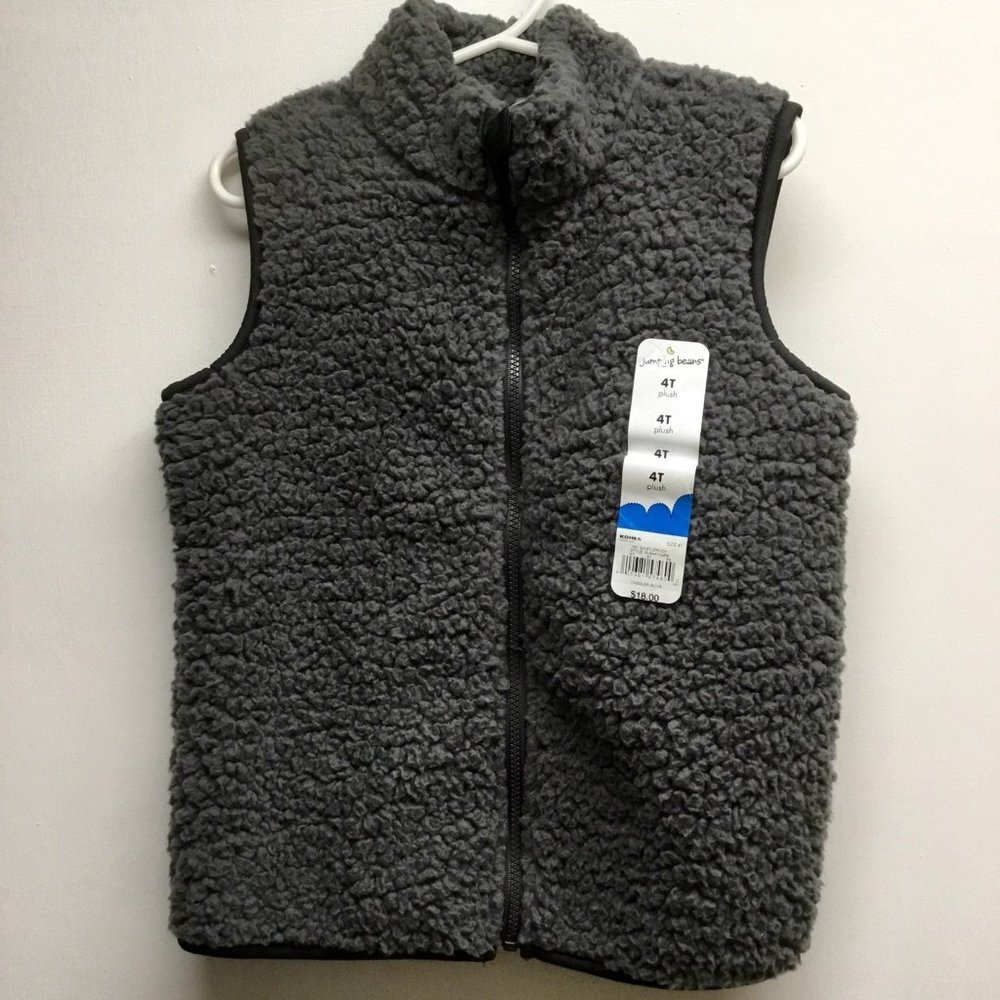 Jumping Beans Boys 4T Plush Vest Gray
